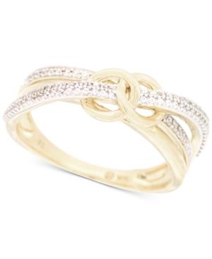 Wrapped Diamond Double Circle Ring (1/6 Ct. T.w.) In 10k Gold, Only At Macy's