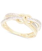 Wrapped Diamond Double Circle Ring (1/6 Ct. T.w.) In 10k Gold, Only At Macy's