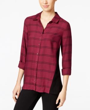 G.h. Bass & Co. Plaid-front Roll-tab Shirt