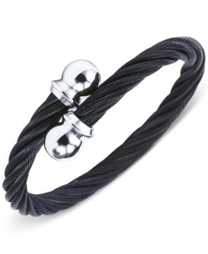 Charriol Unisex Celtic Black And Silver-tone Cable Bangle Bracelet