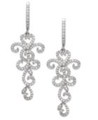 Diamond Earrings, 14k White Gold Diamond Swirl Drop Earrings (1 Ct. T.w.)