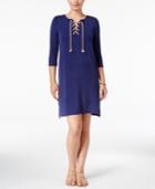 G.h. Bass & Co. Three-quarter-sleeve Lace-up Dress