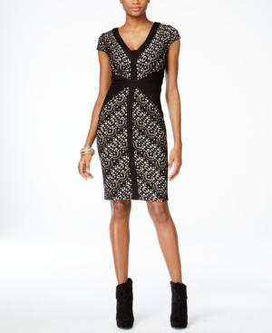 Thalia Sodi Perforated Pleat-trim Dress, Only At Macy's