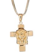 Men's Jesus On Cross 24 Pendant Necklace In 18k Gold-plated Sterling Silver