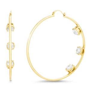 Steve Madden Clear Stone Hoop Earring
