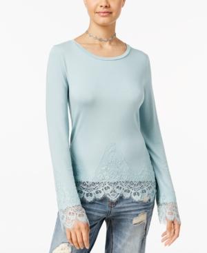 One Hart Juniors' Lace-hem Top