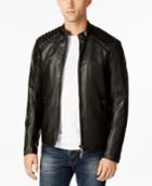 Armani Jeans Men's Eco Quilted Faux-leather Jacket