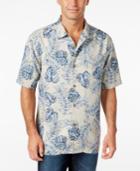 Tommy Bahama Men's Aqua Fresca Floral-print Silk Short-sleeve Shirt