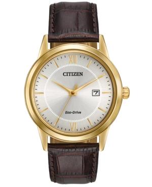 Citizen Men's Eco-drive Brown Leather Strap Watch 40mm Aw1232-04a