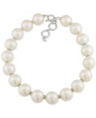 Carolee Silver-tone Imitiation Pearl Choker Necklace