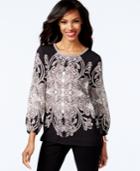 Alfani Embellished Cross-back Top, Only At Macy's