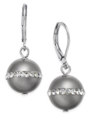 Charter Club Silver-tone Imitation Gray Pearl Drop Earrings, Only At Macy's
