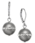 Charter Club Silver-tone Imitation Gray Pearl Drop Earrings, Only At Macy's