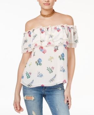 Endless Rose Floral-print Off-the-shoulder Top