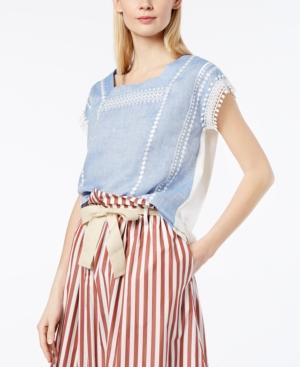 Weekend Max Mara Crochet-trim Linen Top