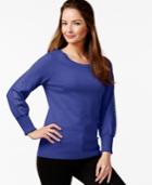 Alfani Petite Embellished-sleeve Sweater, Only At Macy's