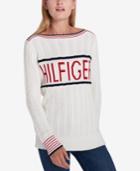 Tommy Hilfiger Cotton Logo-print Sweater, Created For Macy's
