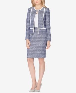 Tahari Asl Printed Open-front Skirt Suit
