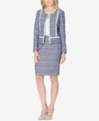 Tahari Asl Printed Open-front Skirt Suit