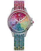 Juicy Couture Women's Stella Rainbow Crystal Stainless Steel Bracelet Watch 36mm 1901264