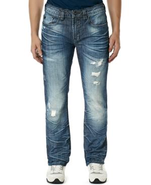 Buffalo David Bitton Six-x Slim Straight Fit Distressed Stretch Jeans