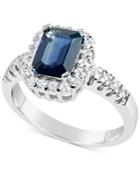 Sapphire (1-3/4 Ct. T.w.) And Diamond (1/3 Ct. T.w.) Ring In 14k White Gold