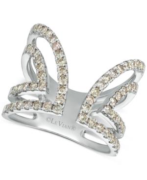 Le Vian Colored Diamond Openwork Cuff Ring (1-1/8 Ct. T.w.) In 14k White Gold