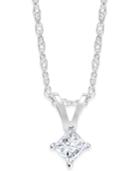 Princess-cut Diamond Pendant Necklace In 10k Yellow Or White Gold (1/6 Ct. T.w.)
