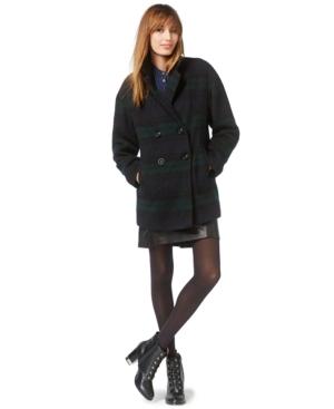 Wildflower Double-breasted Wool-blend Printed Peacoat