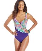 Miraclesuit Paisley-print Ruched One-piece Swimsuit Women's Swimsuit