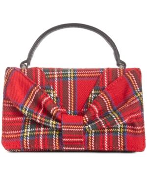 Betsey Johnson Mini Plaid Bow Top Handle Crossbody
