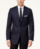 Calvin Klein Men's Slim-fit Blue & Black Check Sport Coat
