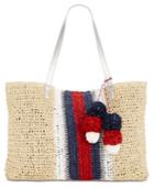 I.n.c. Bettsi Stripe Extra-large Straw Tote, Created For Macy's