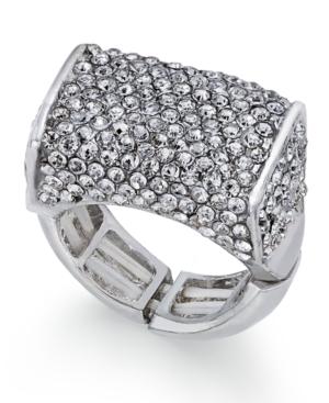 Thalia Sodi Silver-tone Crystal Bar Stretch Ring, Only At Macy's