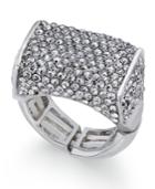 Thalia Sodi Silver-tone Crystal Bar Stretch Ring, Only At Macy's
