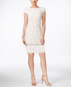 Vince Camuto Cap-sleeve Lace Sheath Dress