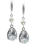 Givenchy Multi-crystal And Bead Double Drop Earrings
