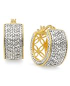 Victoria Townsend Small Rose-cut Diamond Hoop Earrings In Sterling Silver Or 18k Gold (1/2 Ct. T.w.)