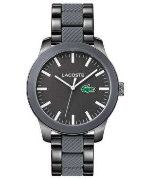 Lacoste Men's 12.12 Pinnacle Gray Stainless Steel And Silicone Bracelet Watch 43mm