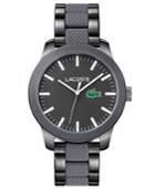 Lacoste Men's 12.12 Pinnacle Gray Stainless Steel And Silicone Bracelet Watch 43mm