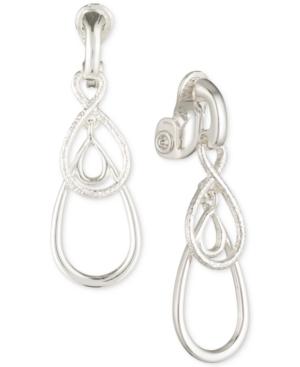 Anne Klein Textured Double Drop Clip-on Earrings