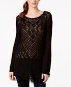 Style & Co. Sheer Crocheted Tunic Sweater, Only At Macy's