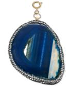 M. Haskell For Inc Gold-tone Blue Agate Pave Clip-on Pendant, Only At Macy's