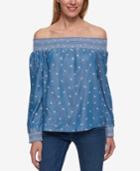 Tommy Hilfiger Chambray Off-the-shoulder Top