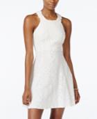 City Studios Juniors' Crochet Lace Fit & Flare Dress