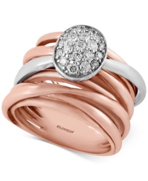 Pave Rose By Effy Diamond Ring (3/8 Ct. T.w.) In 14k Rose And White Gold