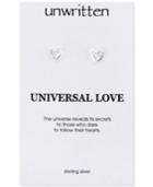 Unwritten Open Heart Stud Earrings In Sterling Silver