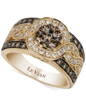 Le Vian Chocolatier Framed Cluster Diamond Ring (1-1/4 Ct. T.w.) In 14k Gold