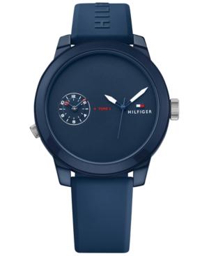 Tommy Hilfiger Men's Cool Sport Navy Silicone Strap Watch 42mm 1791325