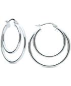 Giani Bernini Double Hoop Earrings In Sterling Silver, Created For Macy's
